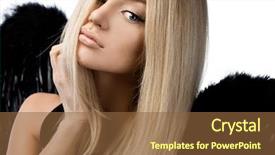  Presentation with angel wings - PPT theme having angel with black wings on white background background and a tawny brown colored foreground