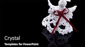  Presentation with christmas angel - Amazing PPT theme having angel with red bow christmas decoration isolated on black background backdrop and a black colored foreground