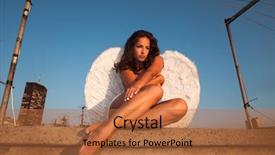  Presentation with angel - Colorful presentation theme enhanced with angel woman on building roof summer day belgrade serbia backdrop and a red colored foreground