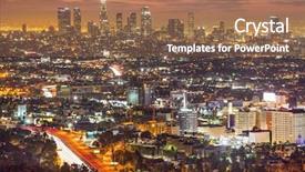  Presentation with downtown los angeles - Colorful slides enhanced with angeles california usa downtown skyline backdrop and a coral colored foreground