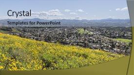  Presentation with wildflower field - Slides with angeles suburb of thousand oak background and a light blue colored foreground