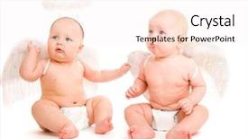  Presentation with baby diapers - Presentation theme enhanced with invitation - year 2015 number background and a light blue colored foreground