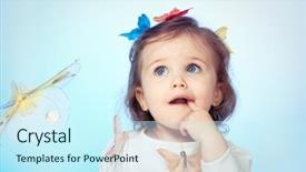  Presentation with anger baby - Beautiful theme featuring angelic baby girl looking puzzled backdrop and a  colored foreground