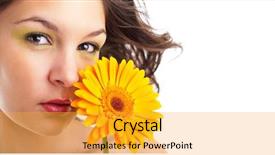  Presentation with flower beautiful lilac border - Slide deck featuring angelic woman with a flower background and a  colored foreground