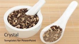  Presentation with chinese medicine - Colorful presentation enhanced with angelica root used in chinese and natural alternative herbal medicine dong quai backdrop and a coral colored foreground