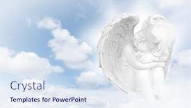  Presentation with angels - Presentation theme with angels dreams before sky background and a sky blue colored foreground