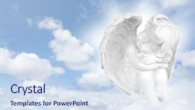  Presentation with dreams - PPT layouts featuring angels dreams before sky background and a sky blue colored foreground