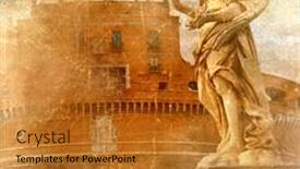  Presentation with angels - Beautiful slide set featuring angels-of-roma-artistic-picture backdrop and a gold colored foreground