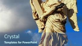  Presentation with angels - Colorful presentation theme enhanced with angels-of-roma backdrop and a ocean colored foreground