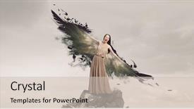  Presentation with angels - Cool new PPT theme with angels sing - angelic beautiful woman backdrop and a  colored foreground