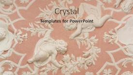  Presentation with angels - PPT theme featuring angels stucco in the church of st catherine in zagreb background and a coral colored foreground