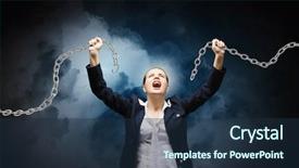  Presentation with anger - Audience pleasing slide set consisting of anger breaking metal chain backdrop and a navy blue colored foreground