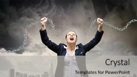  Presentation with anger - Beautiful slide set featuring anger breaking metal chain backdrop and a light gray colored foreground