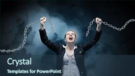  Presentation with anger - Slide set enhanced with anger breaking metal chain background and a ocean colored foreground