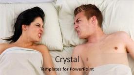  Presentation with anger - Cool new presentation theme with anger couple fighting and discussing backdrop and a coral colored foreground