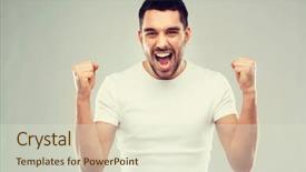  Presentation with emotion - Cool new theme with anger happiness - emotion success gesture and people backdrop and a  colored foreground