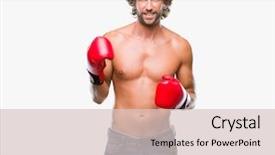  Presentation with fight two boxer boxing - Theme consisting of anger happiness - handsome hispanic boxer man wearing background and a lemonade colored foreground