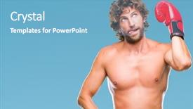  Presentation with boxing - PPT theme having anger happiness - handsome hispanic boxer man wearing background and a teal colored foreground