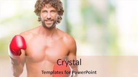  Presentation with boxing - PPT theme consisting of anger happiness - handsome hispanic boxer man wearing background and a coral colored foreground