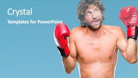  Presentation with boxing - Amazing slide set having anger happiness - handsome hispanic boxer man wearing backdrop and a teal colored foreground