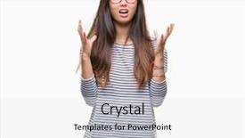  Presentation with asian - Slide deck enhanced with anger happiness - young asian woman wearing glasses background and a  colored foreground