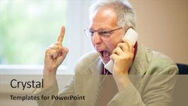  Presentation with angry animals - PPT theme consisting of anger management - angry businessman shouting background and a coral colored foreground