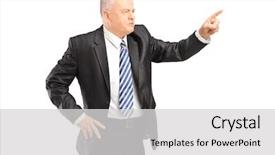  Presentation with finger - PPT layouts consisting of anger management - angry mature man gesturing background and a light gray colored foreground