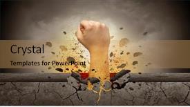  Presentation with anger - Presentation theme consisting of anger management - big hand hits intense background and a coral colored foreground