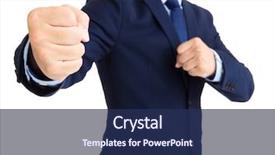  Presentation with anger - Cool new PPT theme with anger management - business man throwing punch backdrop and a navy blue colored foreground
