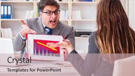  Presentation with meeting - Slides featuring anger management - business meeting between businessman background and a soft green colored foreground