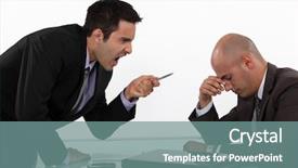  Presentation with anger - Cool new presentation theme with anger management - businessman screaming at a colleague backdrop and a seafoam green colored foreground