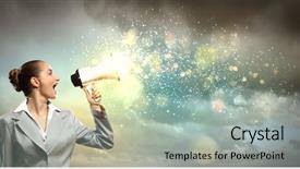  Presentation with grey change the job - Colorful PPT theme enhanced with anger management - businesswoman in grey suit screaming backdrop and a light gray colored foreground