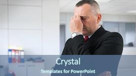  Presentation with stressed - Amazing slide deck having anger management - portrait of a worried backdrop and a ocean colored foreground