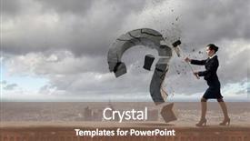  Presentation with gratitude stone - Presentation design having anger management - young pretty businesswoman crashing stone background and a  colored foreground