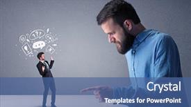  Presentation with professional appearance - PPT layouts enhanced with anger management - young professional businessman being angry background and a ocean colored foreground