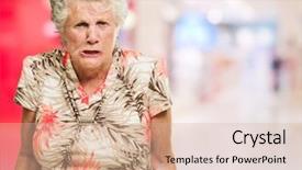  Presentation with angry - Presentation theme enhanced with anger temper - portrait of angry senior woman background and a lemonade colored foreground