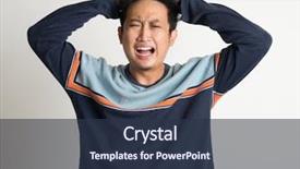  Presentation with asian nurse helps a man - PPT layouts consisting of anger temper - portrait of mad asian man background and a tawny brown colored foreground