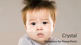  Presentation with 2nd birthday for baby boy - Cool new PPT theme with anger temper - serious baby boy backdrop and a soft green colored foreground