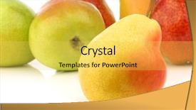  Presentation with pear - Slides consisting of angio - assortment of different colorful pears background and a  colored foreground