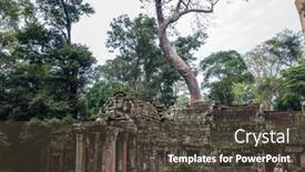  Presentation with parts - Presentation having angkor-thom-cambodia-11-28 background and a tawny brown colored foreground