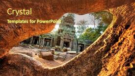  Presentation with zoroastrian ruins of ancient palace - PPT layouts featuring angkor-thom-ruins-hdr background and a tawny brown colored foreground