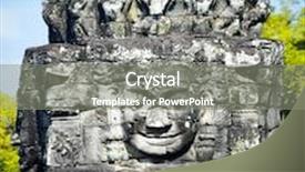  Presentation with cambodia - Beautiful PPT theme featuring angkor wat cambodia bayon temple in angkor thom historical place backdrop and a gray colored foreground