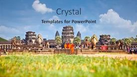  Presentation with hindu - Presentation design with angkor-wat-cambodia-nov-20 background and a light blue colored foreground