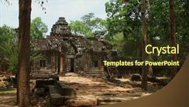  Presentation with cambodia - Beautiful presentation theme featuring angkor wat complex cambodia backdrop and a tawny brown colored foreground