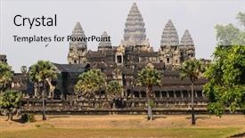  Presentation with ancient asia - Presentation design consisting of angkor wat part of khmer temple complex popular among tourists ancient landmark and place of worship in southeast asia siem reap cambodia background and a light gray colored foreground