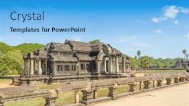  Presentation with cambodia - Amazing presentation theme having angkor-wat-temple-cambodia-siem backdrop and a light blue colored foreground