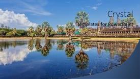  Presentation with cambodia - Presentation theme with angkor-wat-temple-siem-reap background and a teal colored foreground