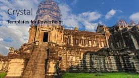  Presentation with cambodia - Colorful PPT theme enhanced with angkor-wat-temple-siem-reap backdrop and a teal colored foreground