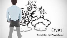  Presentation with corruption - Amazing presentation theme having angle devil - businessman standing with hands backdrop and a white colored foreground