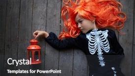  Presentation with girl in red dress - Cool new PPT theme with angle devil - portrait of cute girl backdrop and a dark gray colored foreground